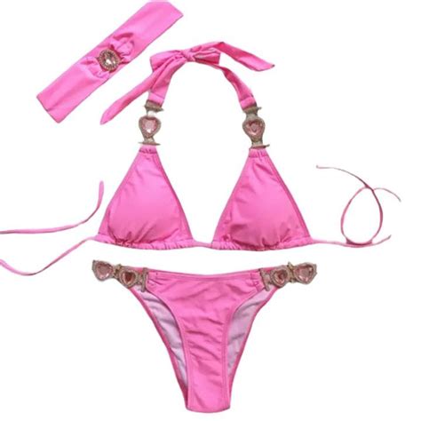 Womens Pink Bikinis And Tankini Sets Depop