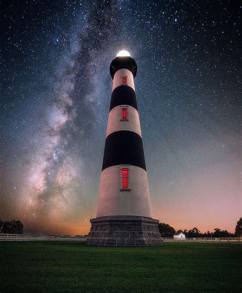 Lighthouse 34 Bonito Bodie Island Milky Way Moon Nature Nc Nc