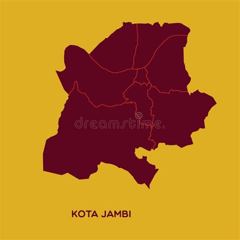 Map Of Kota Jambi Vector Illustration Decorative Design Stock Vector