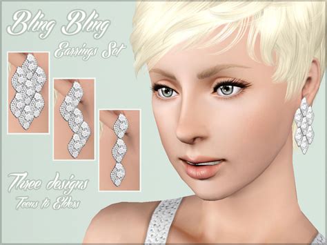 Mod The Sims Bling Bling Earrings Set Teen Elder