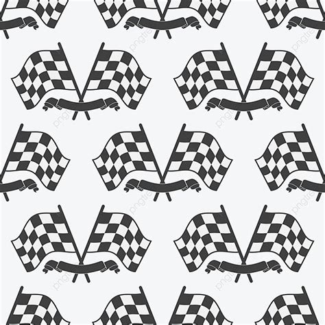 Racing Theme Seamless Pattern With First Place Prize Vector Icon