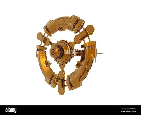 Circular Space Station In Space Stock Photo Alamy