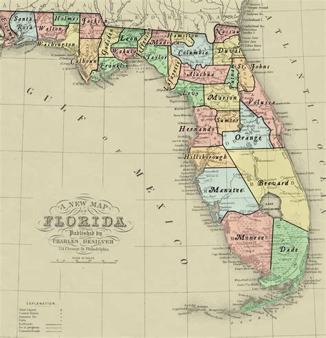 Map Of Florida Showing Cities And Counties Map Of World