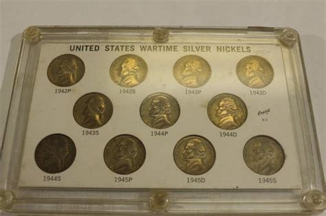 1942 1945 Us Wartime Silver Nickels Set