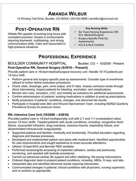 Cv examples see perfect cv samples that get jobs. Med Surg Rn Resume | Sample Resume for Post-Op Nurse | Nursing resume