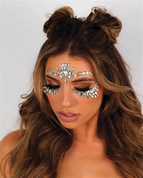 Face Sticky Gems Festival Face Gems Festival Makeup Glitter Coachella Makeup