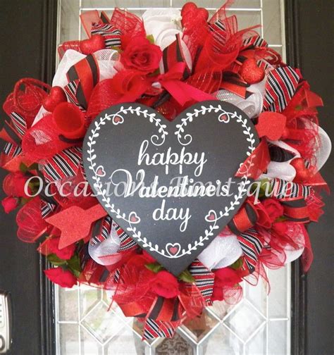 Xl Valentines Wreath Valentines Day Decoration Etsy Valentines