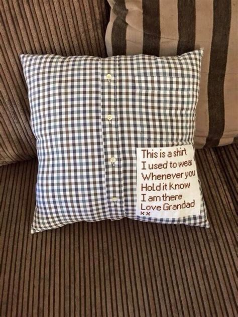 shirt made into a pillow of a loved one who passed pillow crafts diy pillows shirt pillows
