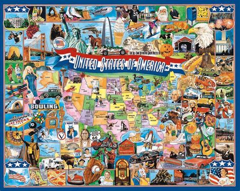 White Mountain Puzzles United States Of America 1000 Piece Jigsaw