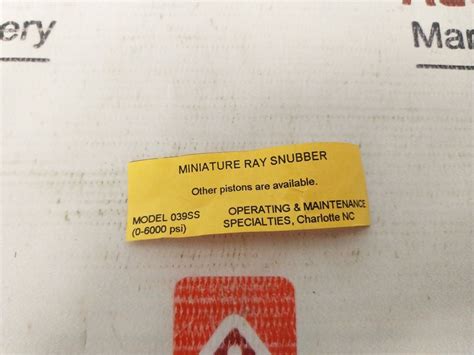Oms 039ss Miniature Ray Snubber Aeliya Marine