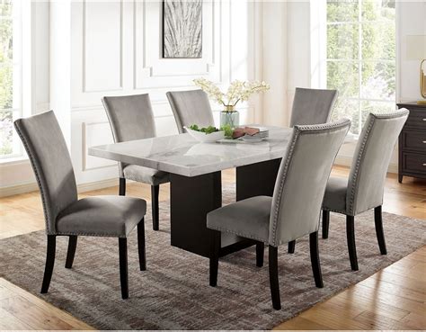 Furniture Of America Dining Room 7 Pc Dining Table Set Cm3744t 7pc Gy