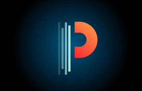 Orange Blue P Alphabet Letter Logo Icon For Company And Business With