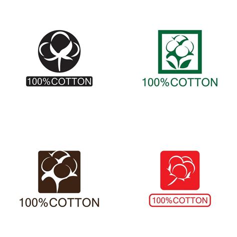 100 Percent Cotton Icon Natural Organic Cotton Pure Cotton Vector