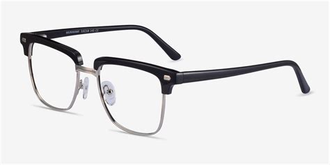 murakami browline black silver glasses for men eyebuydirect canada