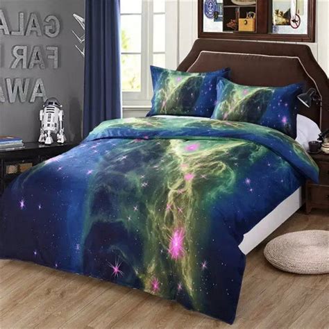 Faloum Twin Size Kids Outer Space Print Bed Sheet 3d Hipster Themed