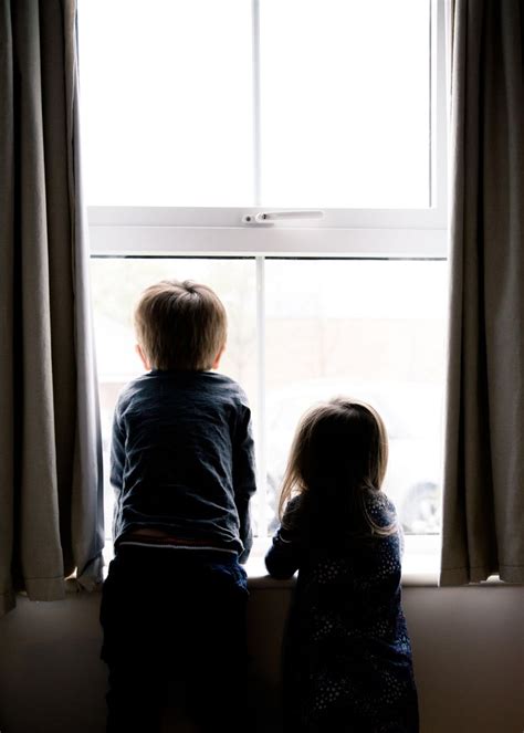 Two Children Looking Out The Window Window Photography Looking Out