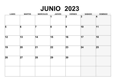 Calendario 2023 Para Imprimir Junio Reverasite