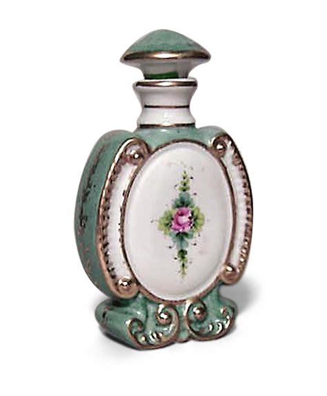 French Victorian Floral Porcelain Perfume Bottle