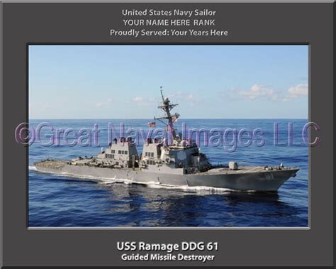 Uss Ramage Ddg 61 Personalized Navy Ship Photo ⋆ Us Navy Veteran Memories
