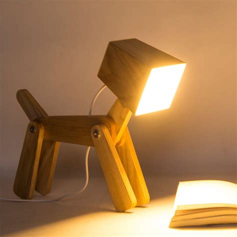 By fellypelorran in workshop lighting. HROOME Cute Wooden Dog Design Adjustable Dimmable Bedside Table Lamp Touch Contr 661273760826 | eBay