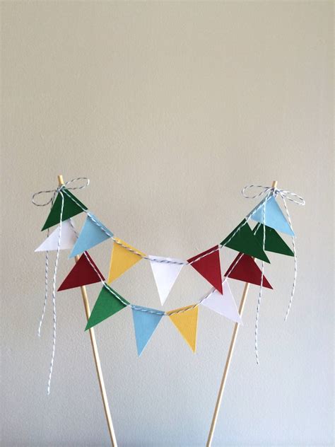 Circus Theme Bunting Cake Topper Primary Colors Etsy