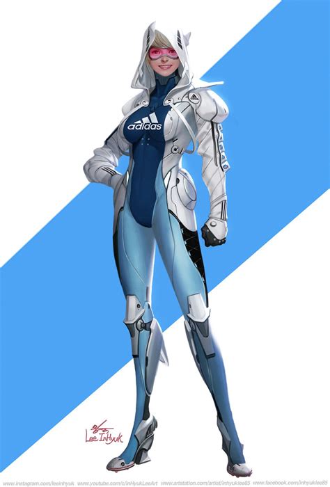 adidas girl by inhyuk lee character design cyberpunk character female character design