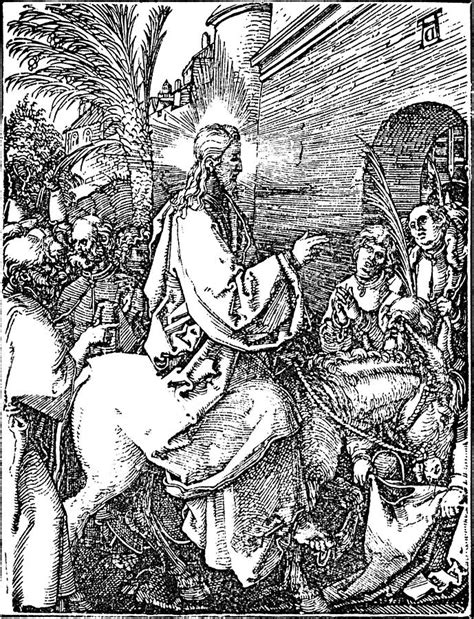 Tekening van ceseli josephus jitta op de kaft van het boek 'koning op een ezel' van. Jesus on the Donkey Palm Sunday Etching Drawing by