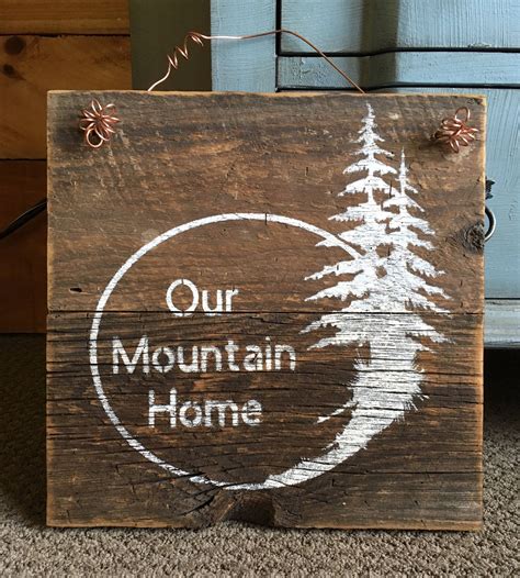 Rustic Barnwood Mountain Home Sign Unique Handcrafted Decor