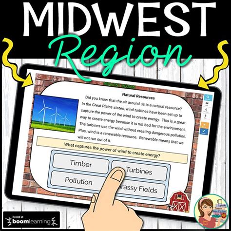 5 Us Regions Digital Boom Cards Bundle Midwest Region Activities