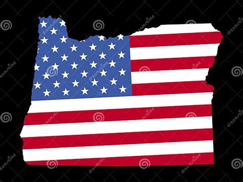 Map Of Oregon With Flag Stock Vector Illustration Of Geography 4232577
