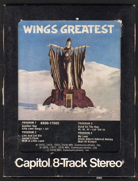 Paul Mccartney And Wings Wings Greatest 1978 Capitol T5 8 Track Tape