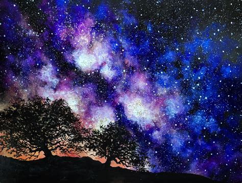 Valley Oak Galaxy Painting Galaxy Painting Painting Etsy