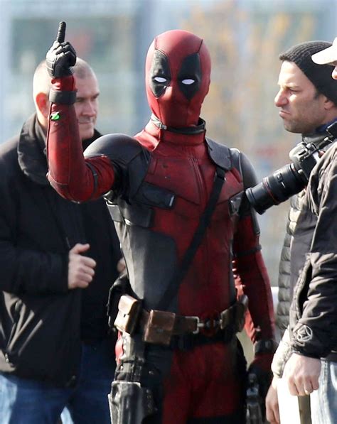 Ryan Reynolds In Costume On Set Of Deadpool Confirms Film Will Be Rated R Lainey Gossip