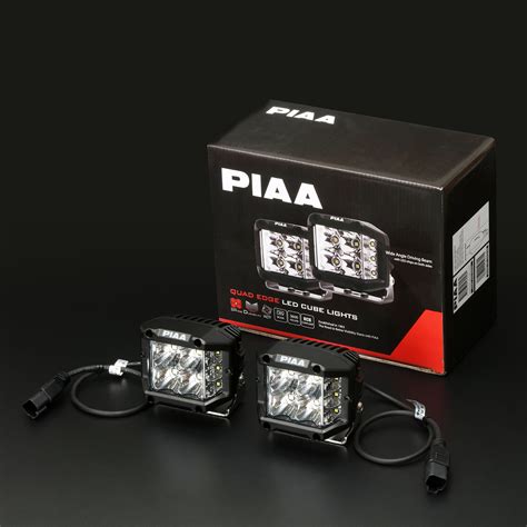Piaa 4 5600k 12v 24w Quad Edge Led Cube Wide Driving Lights Kit Ece
