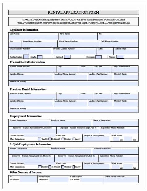 Once received, installer will make every. Beautiful Free Tenant Application form Template in 2020 ...