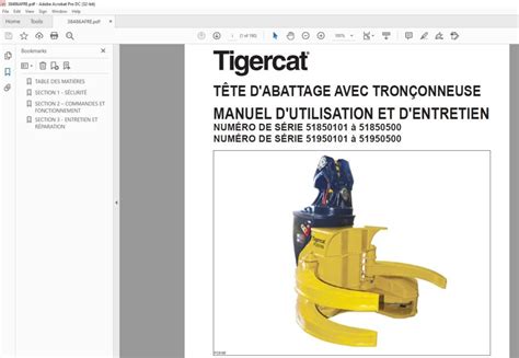 Tigercat T Te D Abattage Avec Tron Onneuse Manuel D Utilisation Et D