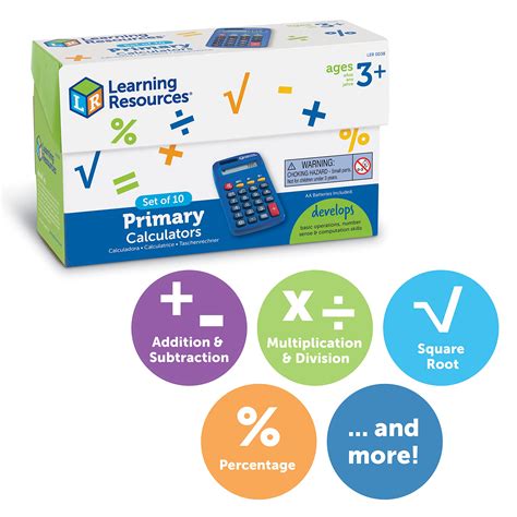 Buy Learning Resources Primary Calculator 10 Pieces Ages 3 Basic