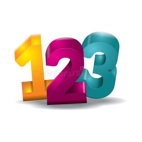 1 To 20 Numbers Numerics In Different Colors For Children Stock Vector