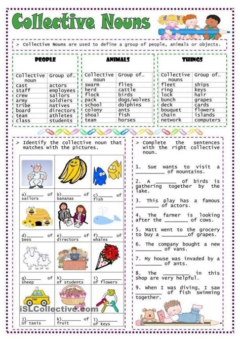 Also known as group nouns, they refer to a group or collection spoken of as one whole. 10+ Collective Nouns 2Nd Grade Worksheet - Grade ...