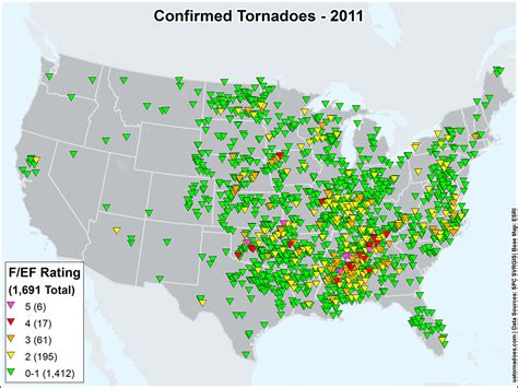 An Overview Of The Modern Tornado Record 1950 Through Present Maps