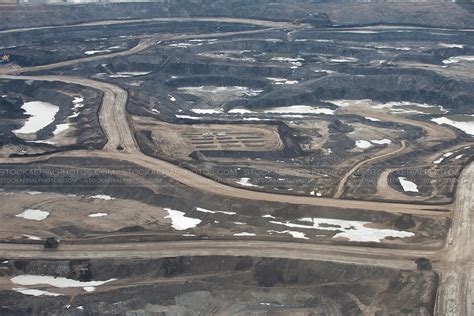 Aerial Photo Open Pit Mining Alberta Oilsands