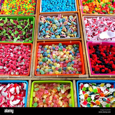 Assorted Colorful Candies Candy Shop Hi Res Stock Photography And