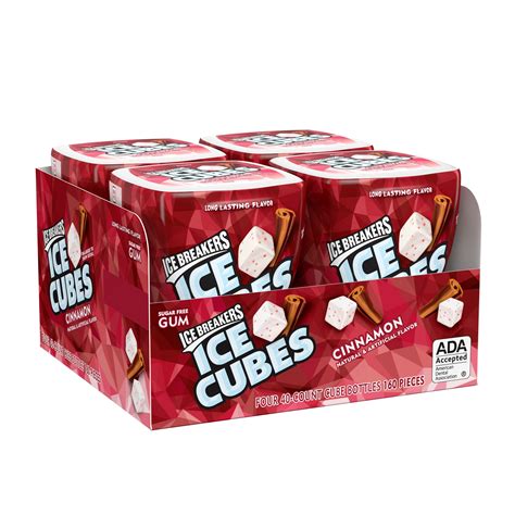 Ice Breakers Ice Cubes Cinnamon Flavored Sugar Free Chewing Gum Made