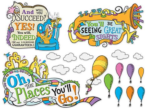 dr seuss™ oh the places you ll go bulletin board set at lakeshore learning