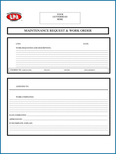 Staff assignment, workload allocation, and rostering (personnel scheduling). Free Printable Maintenance Work Order Template | Templateral