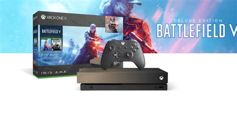 Microsoft Xbox One X 1tb Gold Rush Special Edition Battlefield V