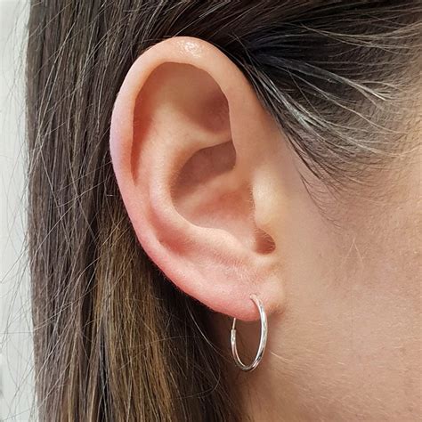 Small 8 16mm Sterling Silver Hoop Sleeper Earrings Studio Jewellery Us