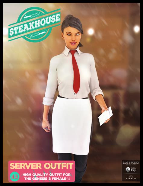 I13 Steakhouse Server Outfit For The Genesis 3 Females Daz 3d