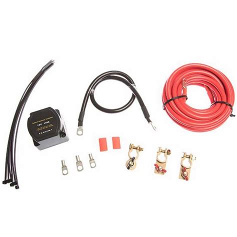 1 Set Dual Battery System Kit Dc 12v 140a Heavy Duty Cables Isolator