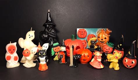 Vtg Halloween Gurley Candles~large Lot Of 19~witch Black Cat Ghost Owl